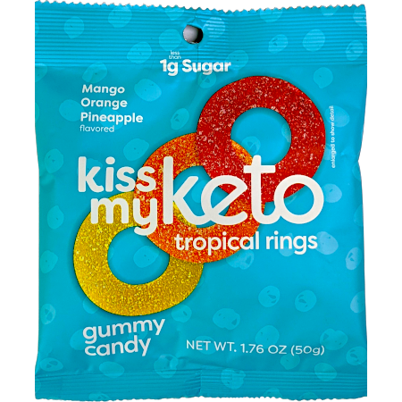 Kiss My Keto Gummy Candy Sour Bears 0.88 oz - 8 Bags, 0.88 oz/ 8