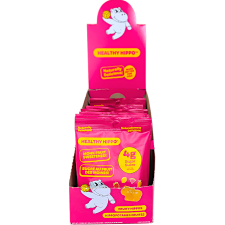 Plant-based, Low Sugar Gummies (Box of 12) - Fruity Hippos