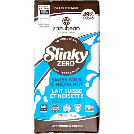 Zazubean Keto Chocolate with Grass-fed Swiss Milk and Hazelnut